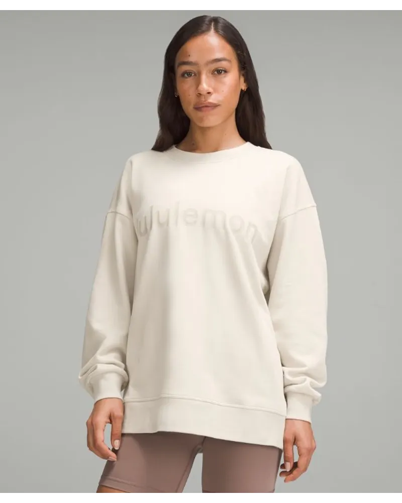 LULULEMON Perfectly Oversized Crew Sweatshirt Graphic Bone