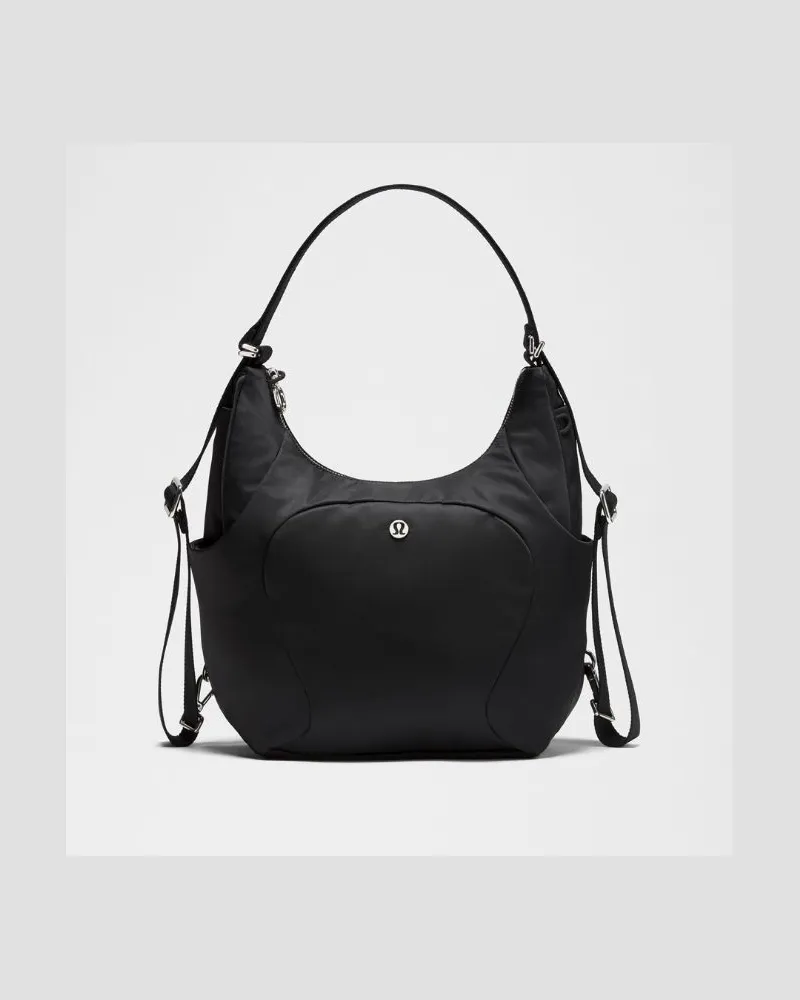 LULULEMON Wandelbare City Essentials-Schultertasche Größe in Schwarz/Silber Schwarz
