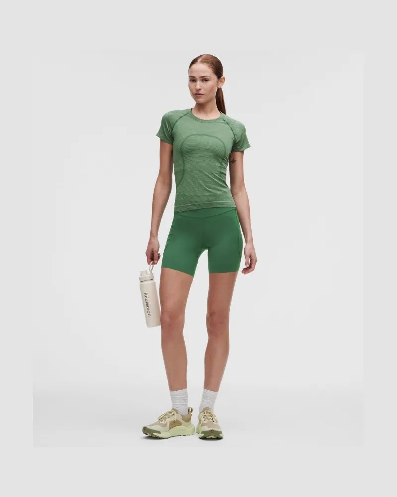 LULULEMON Fast and Free Shorts mit hohem Bund 5 Taschen für Frauen – 15 cm – Größe in Ivy Grove Ivy