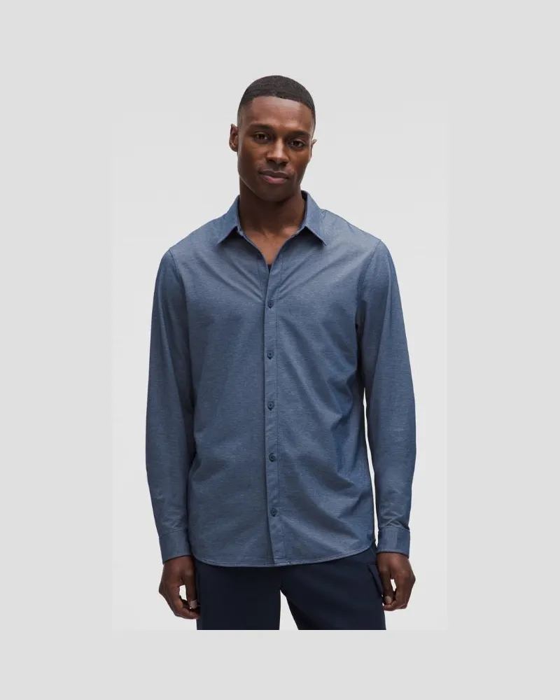 LULULEMON Commission Langarmshirt für Männer – Größe in Enzyme Dye Club Blue Enzyme