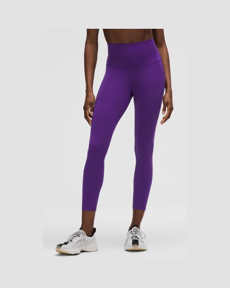 LULULEMON Wunder Train Leggings mit hohem Bund und Taschen für Frauen – 63,5 cm – Größe in College Purple College