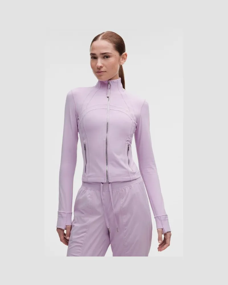LULULEMON Define Crop-Jacke Nulu für Frauen – Größe in Lilac Play/Mirror Silver Lilac
