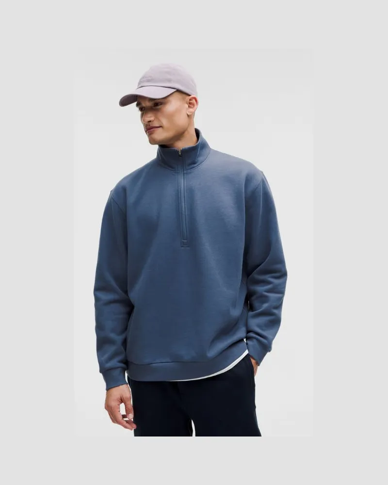 LULULEMON Steady State Sweater mit halblangem Reißverschluss für Männer – Größe in Pitch Blue Pitch