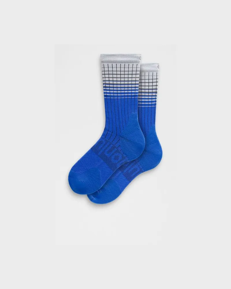 LULULEMON Power Stride Crew-Socken Reflektierend für Männer – Größe in Vapor/Blazer Blue Tone/Black Night Vapor