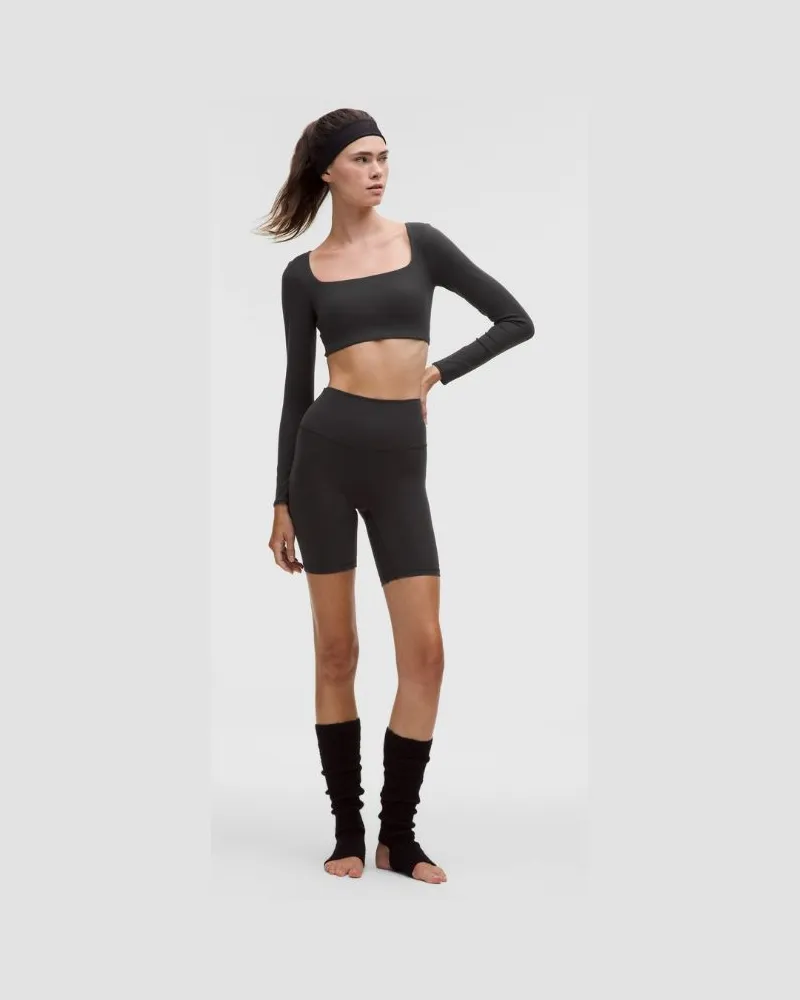 LULULEMON Align Shorts mit hohem Bund für Frauen – 20 cm – Größe in Schwarz Schwarz