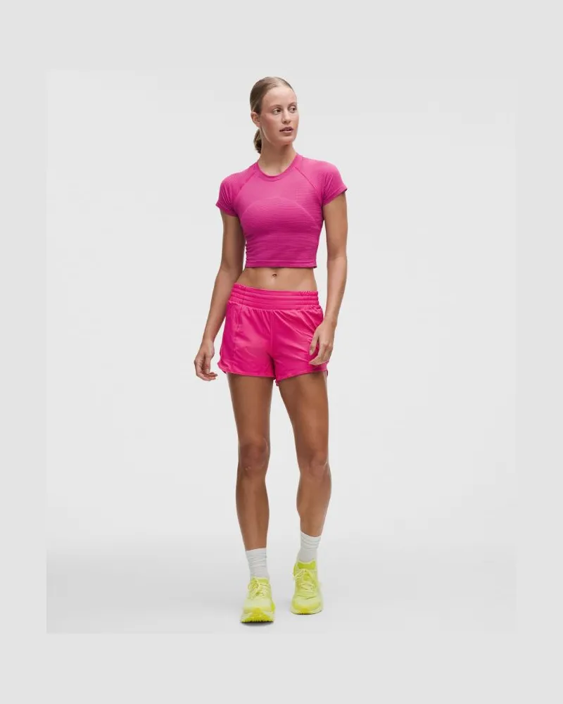 LULULEMON Hotty Hot Shorts mit hohem Bund und Liner für Frauen – 10 cm – Größe in Flamingo Fun Tone Flamingo