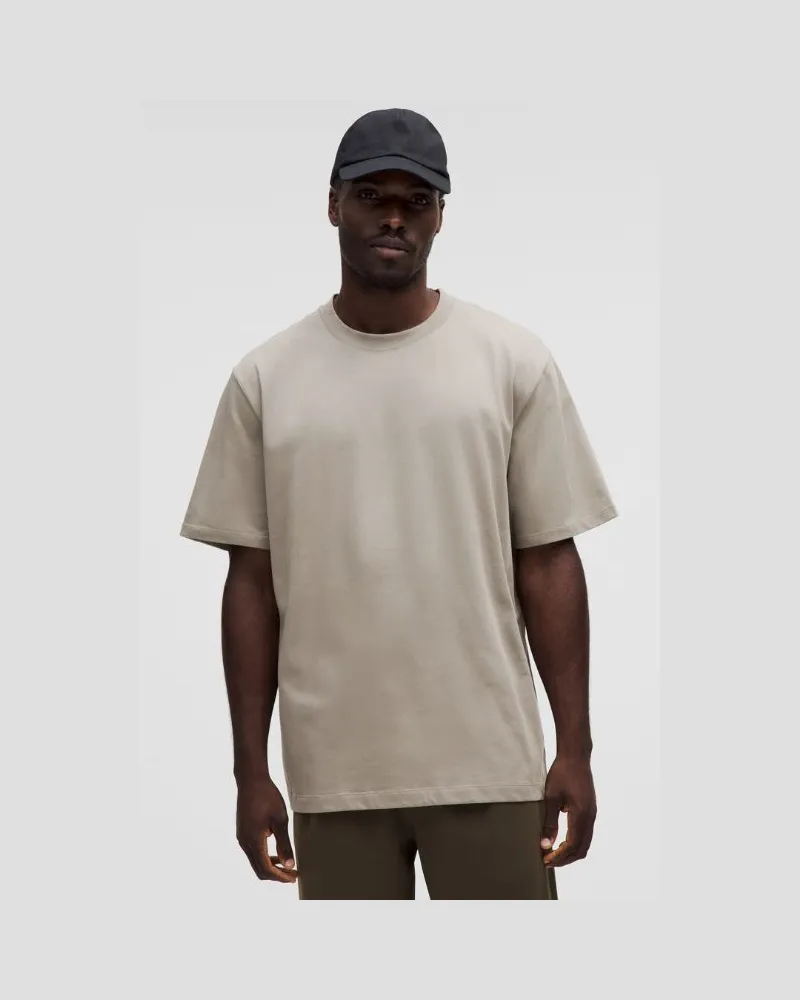 LULULEMON T-Shirt aus schwerem Baumwoll-Jersey für Männer – Khaki – Größe Warm