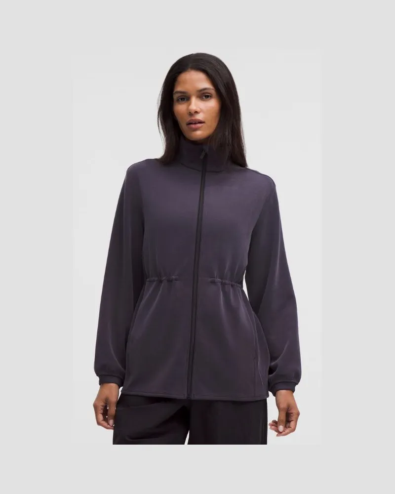 LULULEMON Softstreme Jacke mit Kordelzug in der Taille und durchgehendem Reißverschluss für Frauen – Größe in Nightmoth Nightmoth