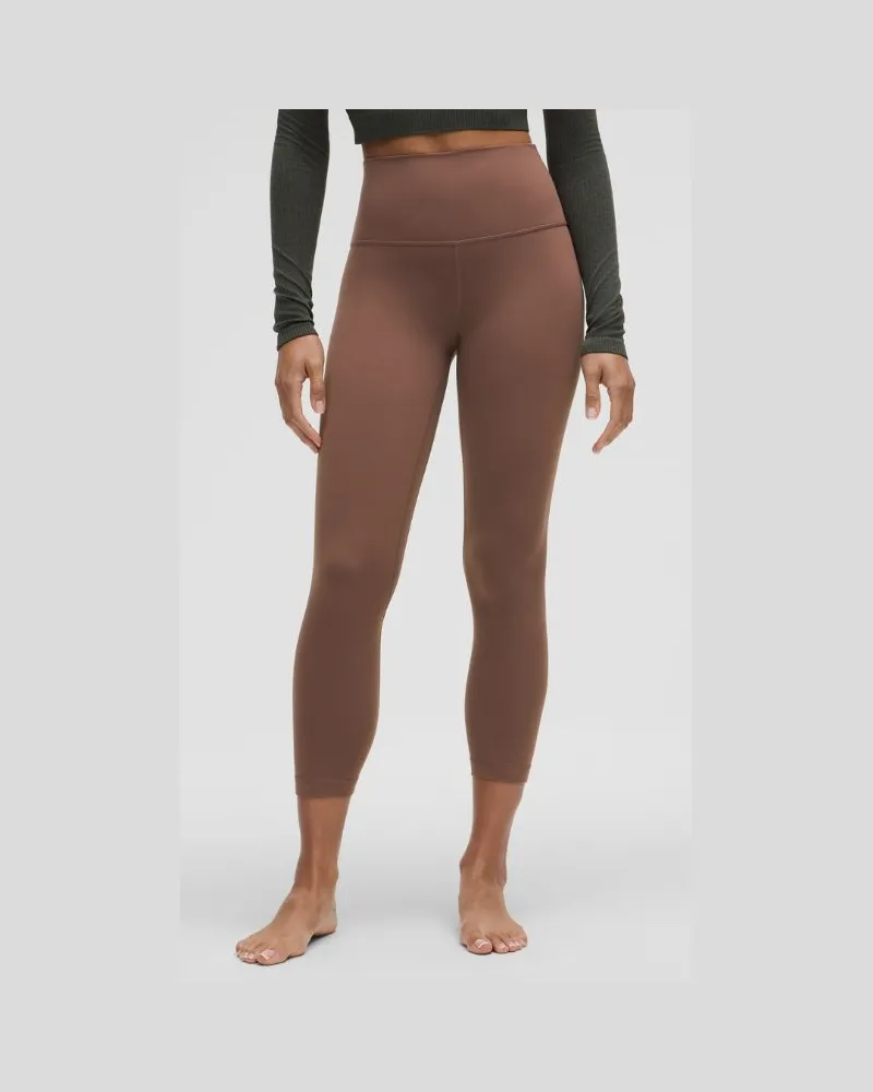 LULULEMON Align Crop Leggings mit hohem Bund für Frauen – 58 cm – Größe in Dark Oxide Dark