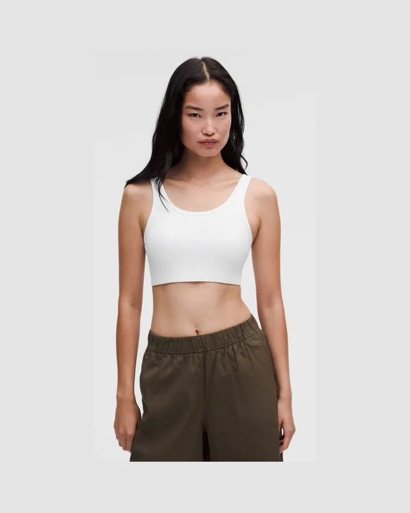 LULULEMON BH mit U-Ausschnitt aus geripptem Nulu Leichter Halt B/C-Cups für Frauen – Größe in White White