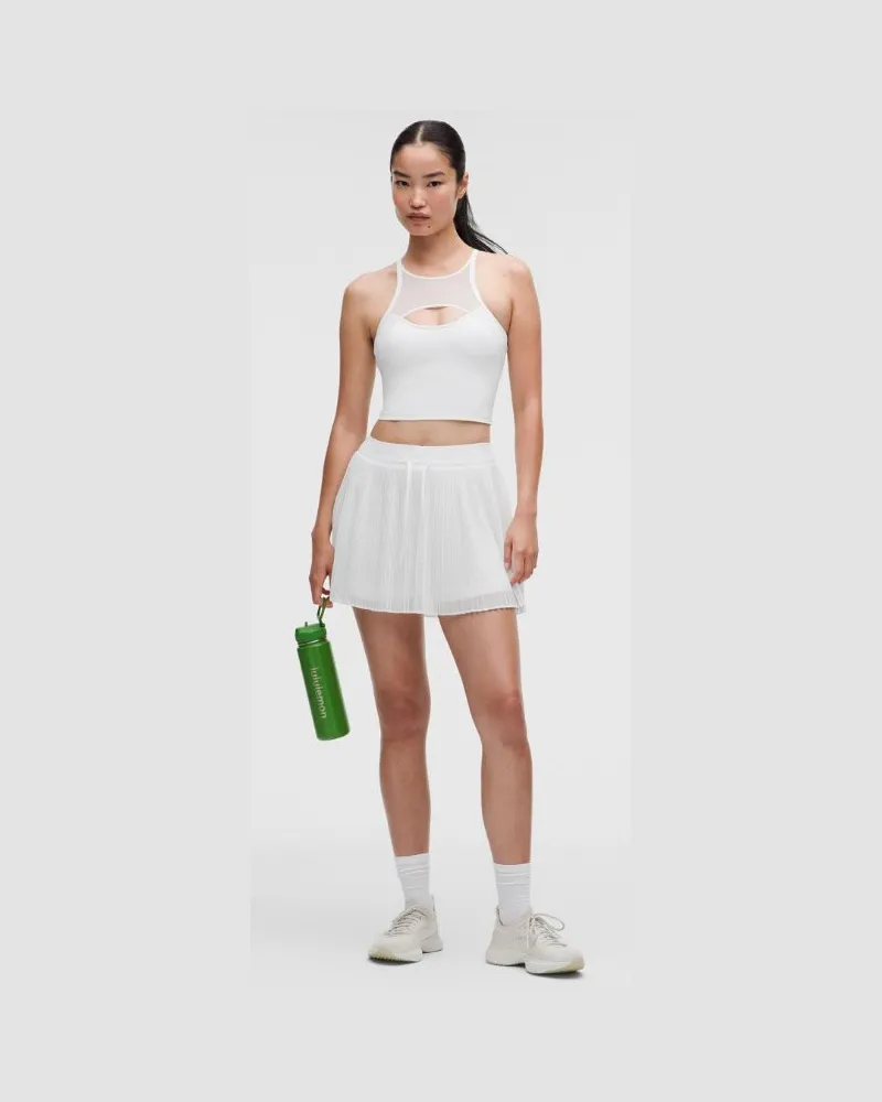 LULULEMON Ace Advantage Tennisrock mit hohem Bund und Falten Normale Länge für Frauen – Größe in Weiß Weiß