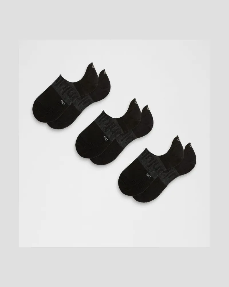 LULULEMON Unisex Power Stride No-Show Socks 3er-Pack – Größe in Black Black