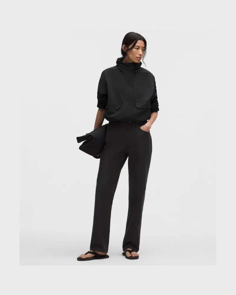 LULULEMON EasyFive Hose mit mittelhohem Bund und geradem Bein im Relaxed Fit Normale Länge für Frauen – Größe in Schwarz Schwarz