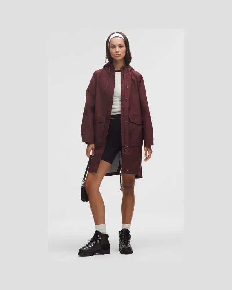 LULULEMON Wasserdichter Regenmantel für Frauen – Größe in Rustic Red Rustic