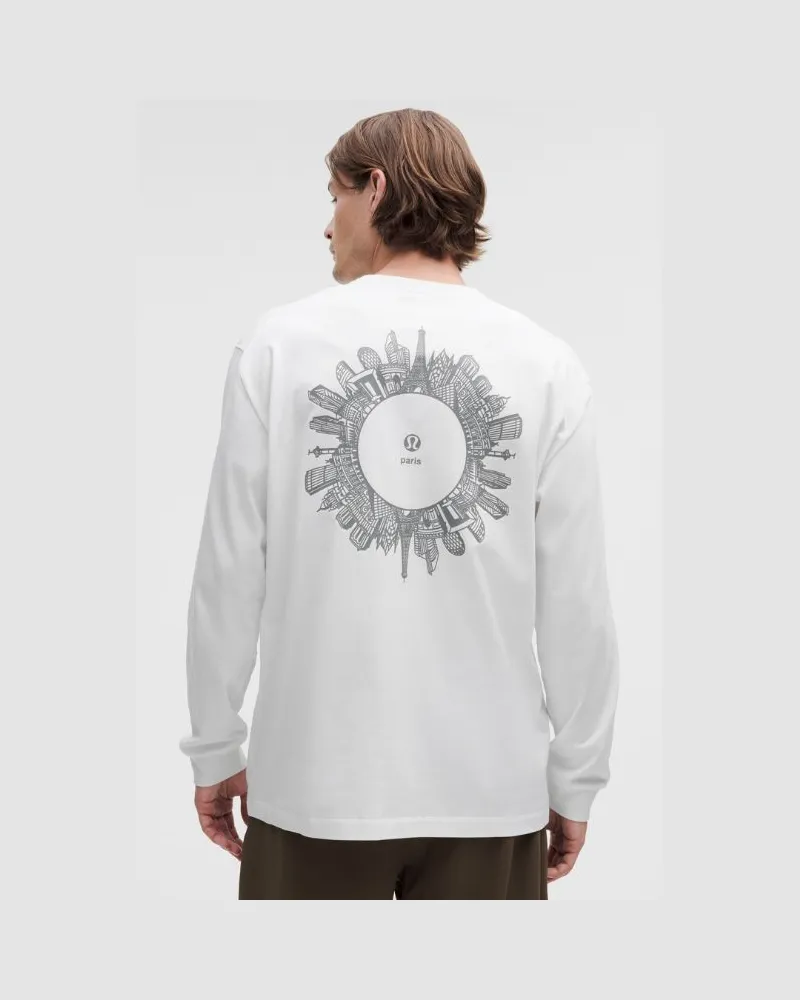 LULULEMON Langarmshirt aus schwerem Baumwolljersey Paris für Männer – Größe in White White