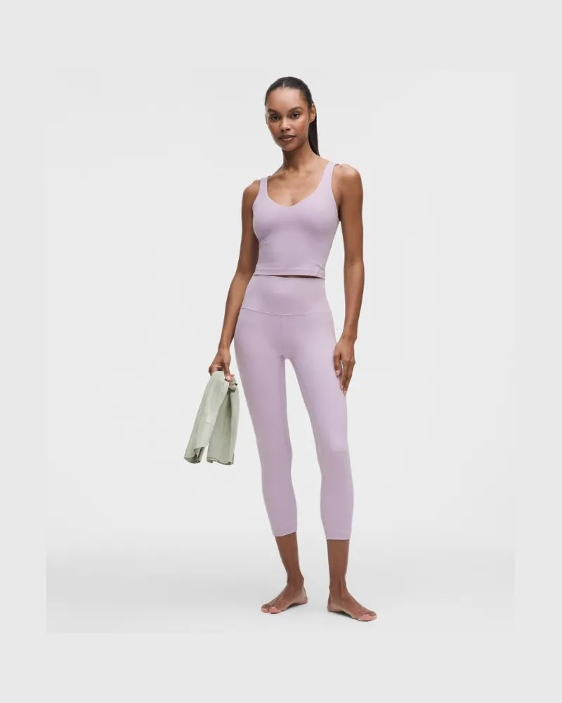 LULULEMON Align Crop Leggings mit hohem Bund für Frauen – 58 cm – Größe in Lilac Play Lilac