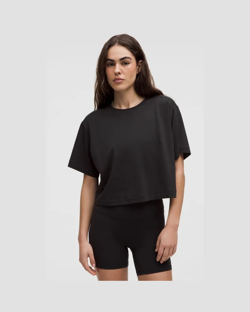 LULULEMON All Yours Crop-T-Shirt aus Bio- für Frauen – Größe in Schwarz Schwarz