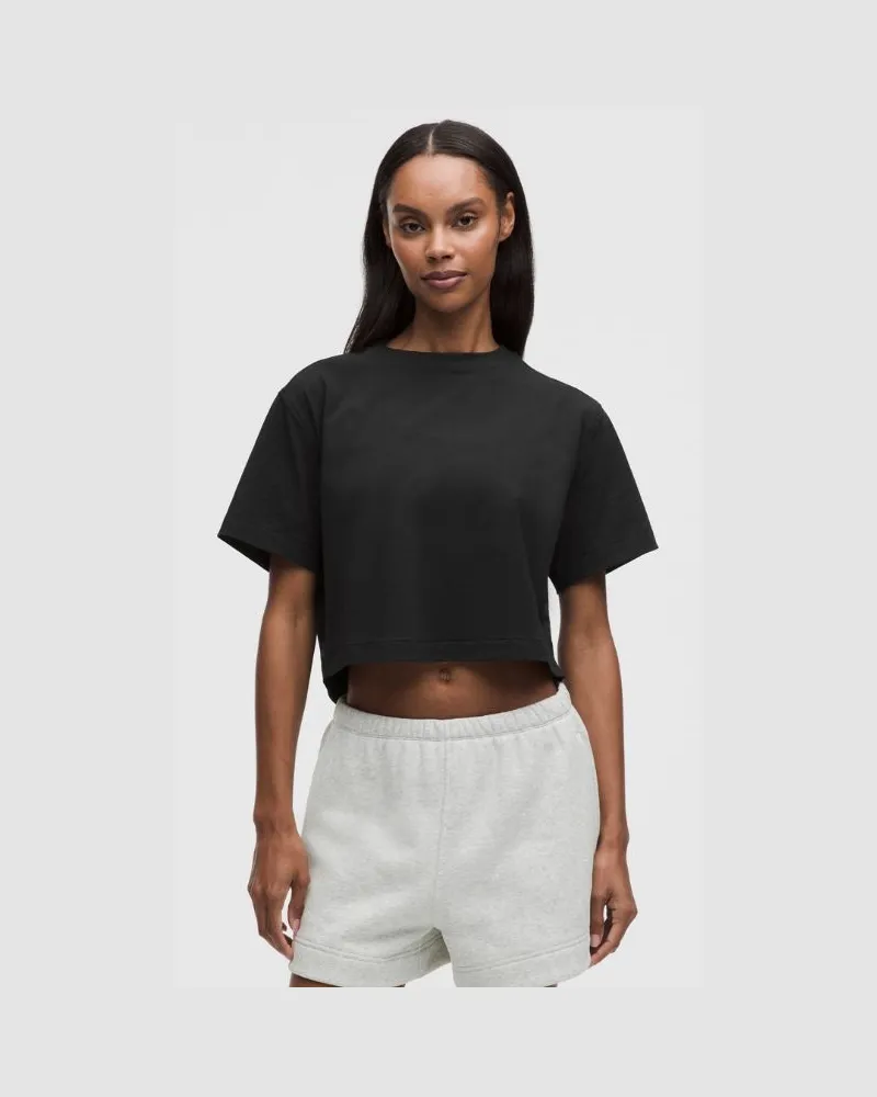 LULULEMON All Yours Crop-T-Shirt aus Bio- für Frauen – Größe in Schwarz Schwarz