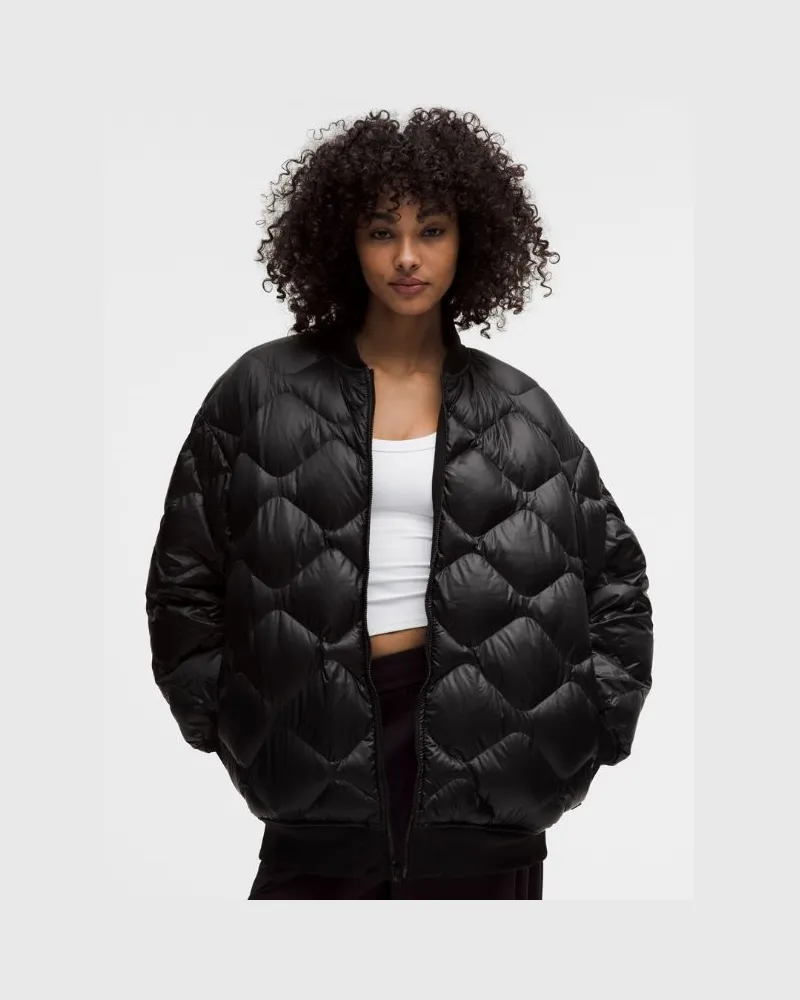 LULULEMON Bomber-Jacke im Oversized Fit mit 600er-Daunenfüllung für Frauen – Größe in Olive Brown Olive