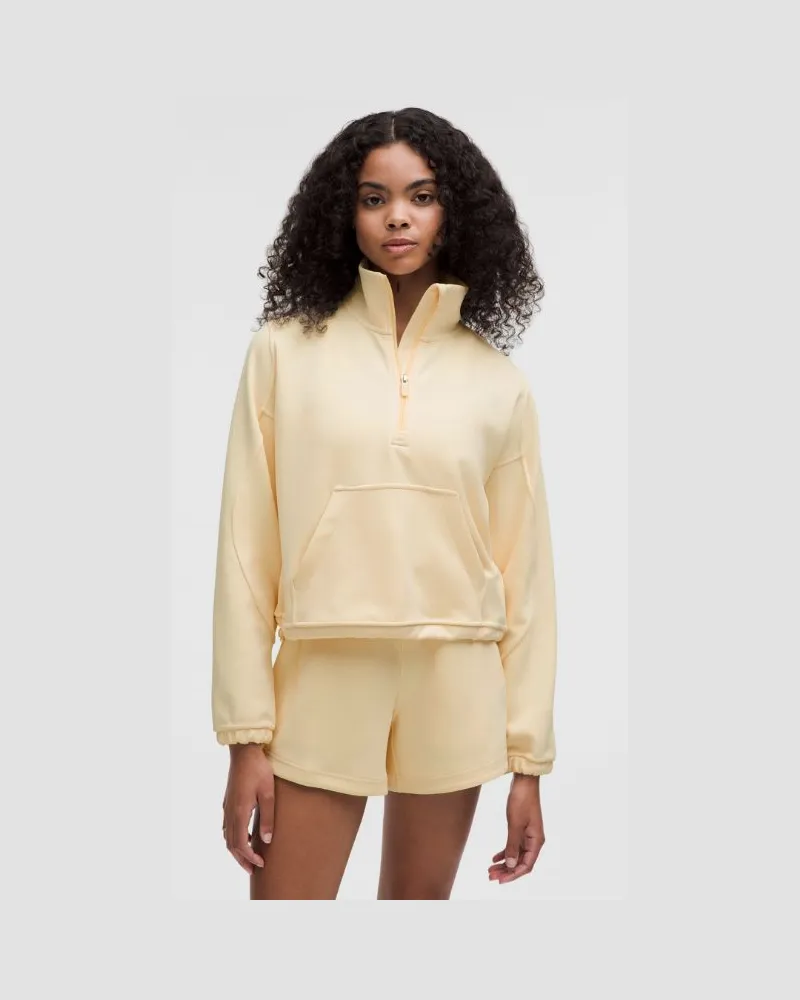 LULULEMON Gebürstetes Top aus Softstreme mit halblangem Reißverschluss für Frauen – Größe in Butter Cream Butter