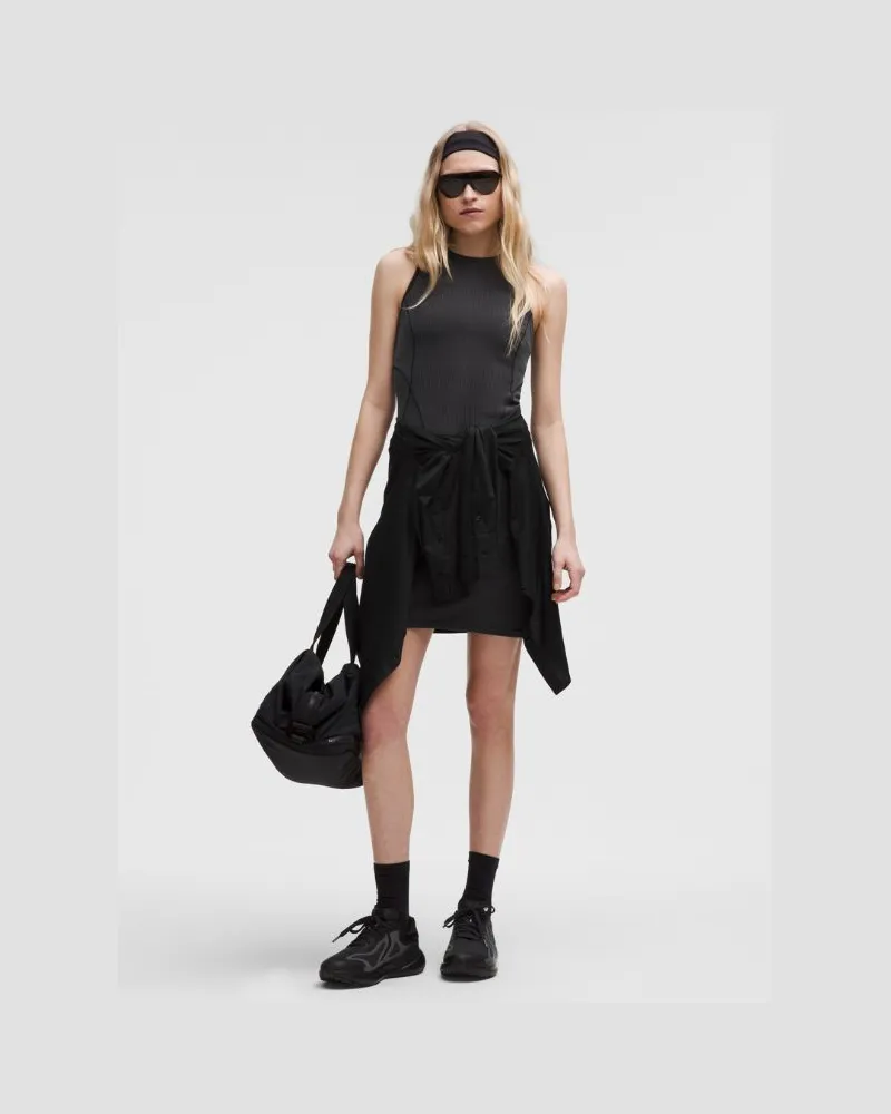 LULULEMON Geripptes Softstreme Tanktop-Kleid mit Slim Fit für Frauen – Größe in Black Black