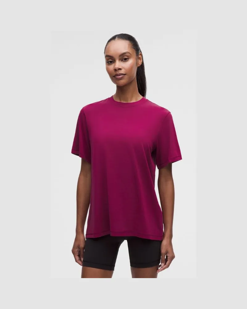 LULULEMON Trainings-T-Shirt aus Jersey für Frauen – Größe in Raspberry Rave Raspberry