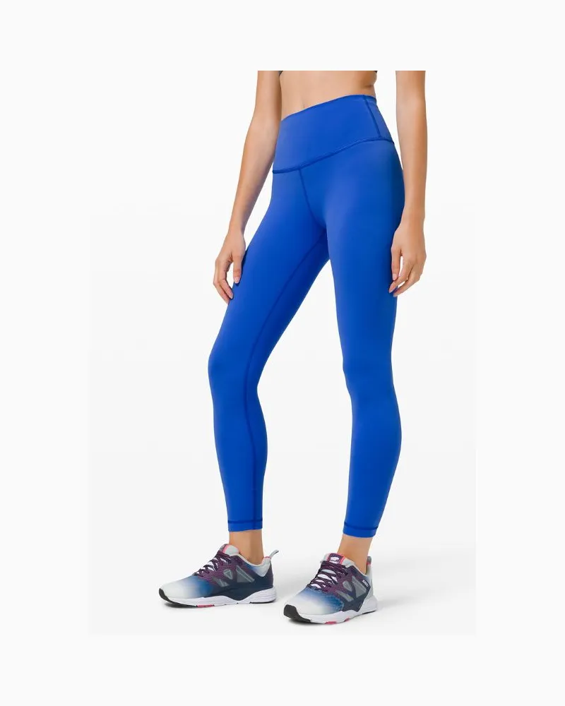 LULULEMON Wunder Train Leggings mit hohem Bund für Frauen – 64 cm – Neon – Größe Cerulean