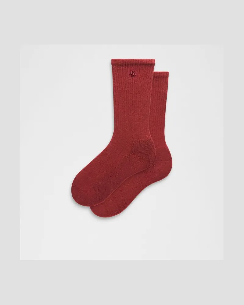 LULULEMON Daily Essential Crew-Socken Unisex – Größe in Rocket Red Rocket