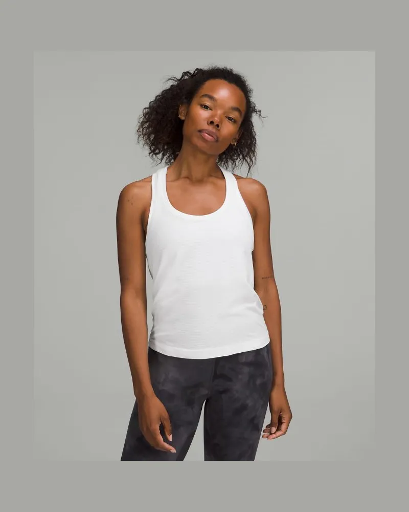 LULULEMON Swiftly Tech Tanktop mit Racerback 2.0 Taillenlänge für Frauen – Größe in White White