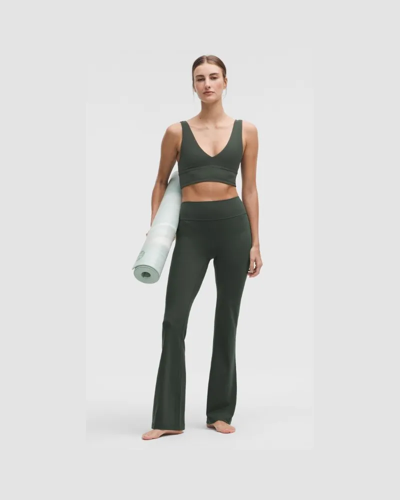 LULULEMON Groove Hose mit ausgestelltem Bein und hohem Bund aus Nulu Kurz für Frauen – Größe in Rainforest Green Rainforest