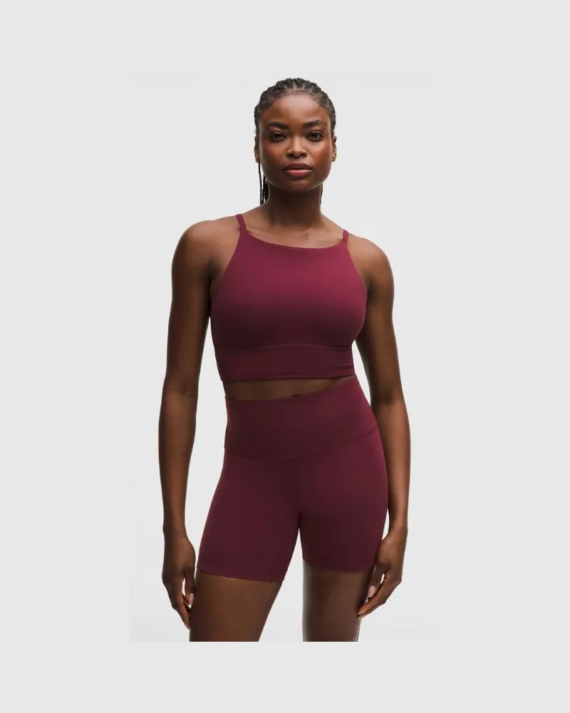 LULULEMON Focuser Hochgeschlossener BH Leichter Halt für C/D-Cups für Frauen – Größe in Burgundy Bay Burgundy