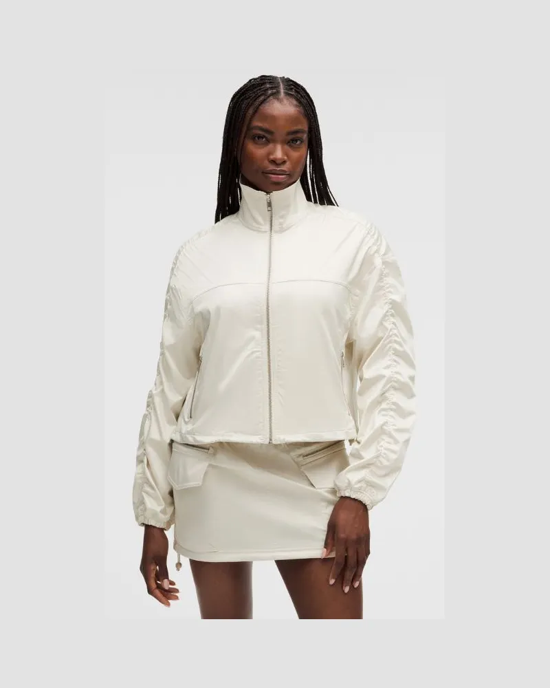 LULULEMON Stretch Satin Bomber Jacket für Frauen – Größe in Light Ivory Light