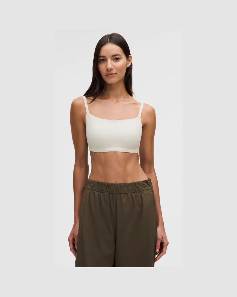 LULULEMON Gerippter BH mit Spaghettiträgern Leichter Halt für B/C-Cups für Frauen – Größe in Light Ivory Light