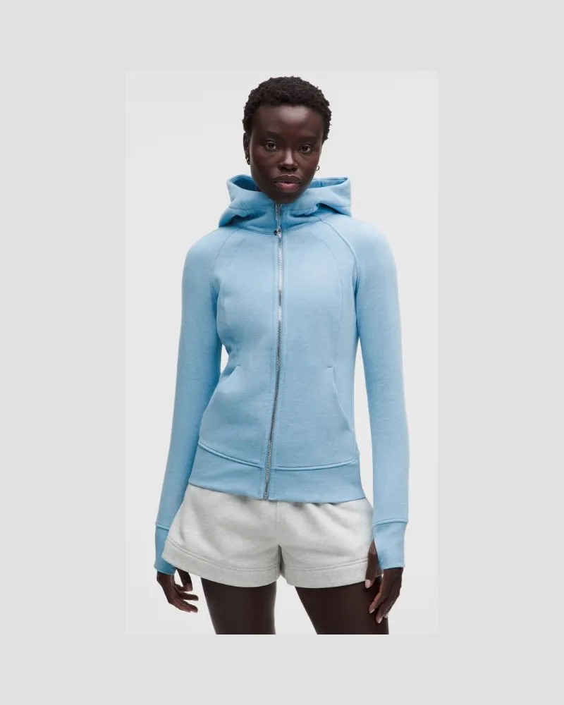 LULULEMON Scuba-Hoodie mit durchgehendem Reißverschluss für Frauen – Größe in Heathered Dreamy Blue/Mirror Silver Heathered