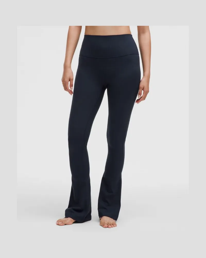 LULULEMON Align Hose mit hohem Bund und leicht ausgestelltem Bein, geripptes Material Normale Hosenlänge für Frauen – Größe in True Navy True