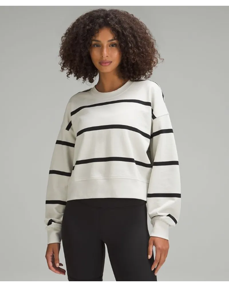 LULULEMON Perfectly Oversized Crop-Sweater mit Rundhalsausschnitt Gestreift Boundless