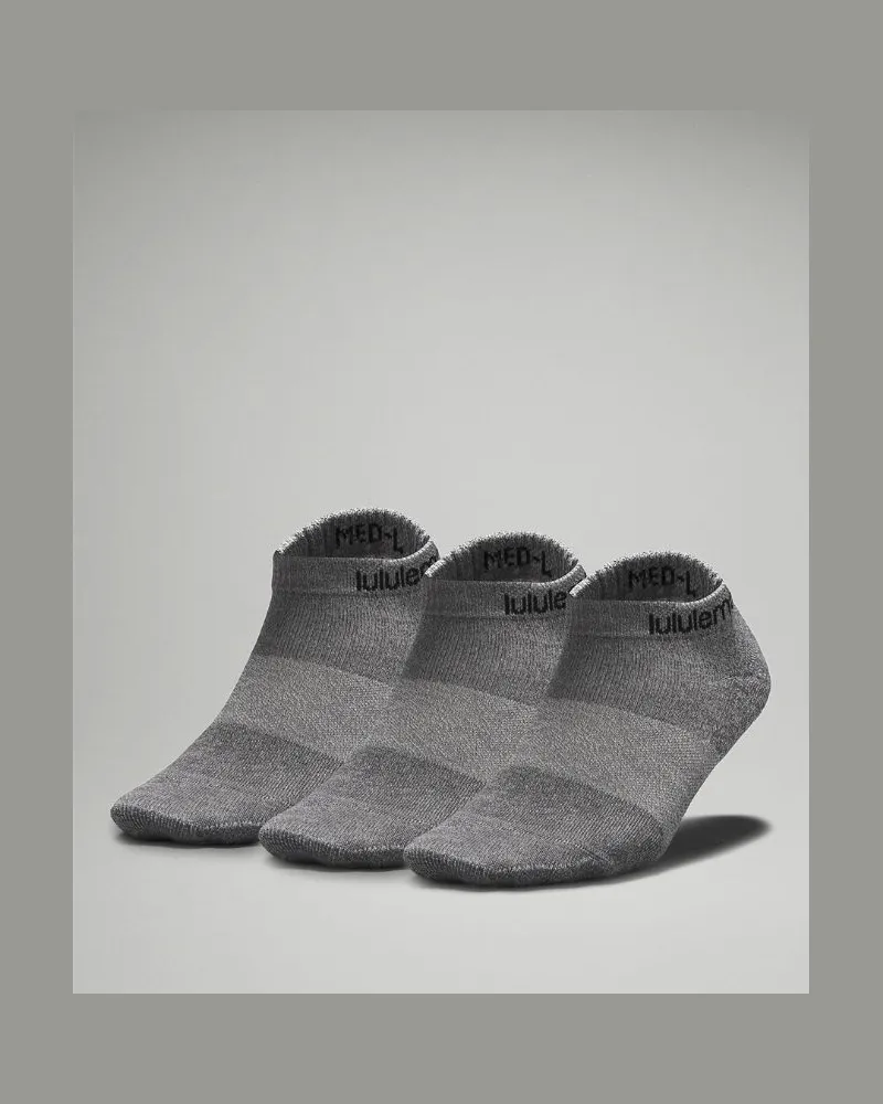 LULULEMON Daily Stride Bequeme Socken mit Knöchelschutz 3er-Pack für Frauen – Größe in Heather Grey Heather