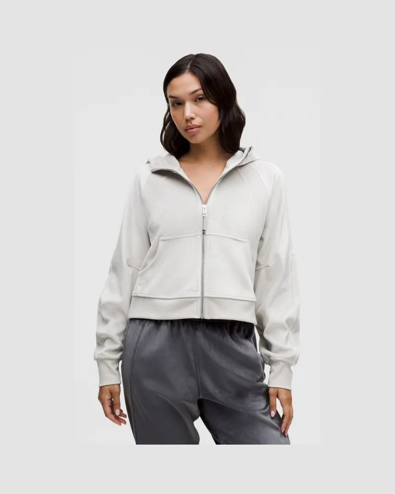 LULULEMON Scuba Oversized-Hoodie mit durchgehendem Reißverschluss für Frauen – Größe in Dove Grey Dove