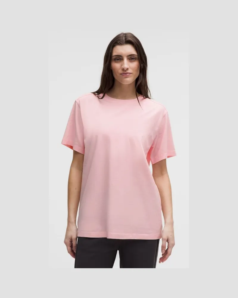 LULULEMON T-Shirt aus Bio- mit Rundhalsausschnitt für Frauen – Größe in Pink Pearl Pink