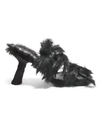 Loewe Luxury Petal sandal in hairy calfskin Black