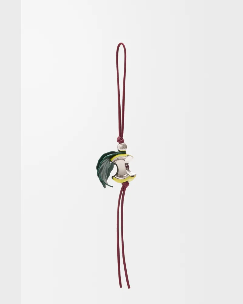 Loewe Apple Charm In Brass And Leather skin Mujer Green