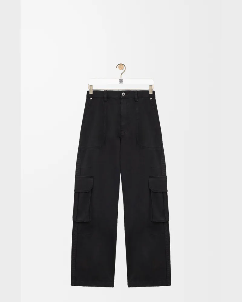 Loewe Cargo Trousers In Cotton Size Hombre Black