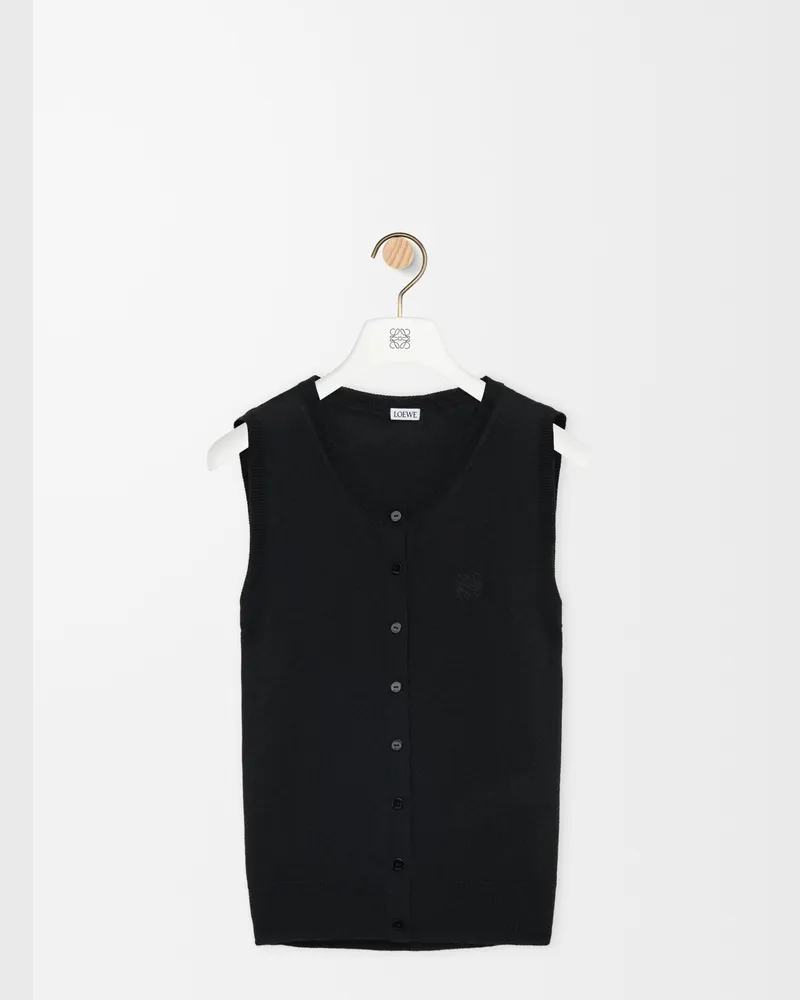 Loewe Vest In Cashmere And Silk Size Mujer Black
