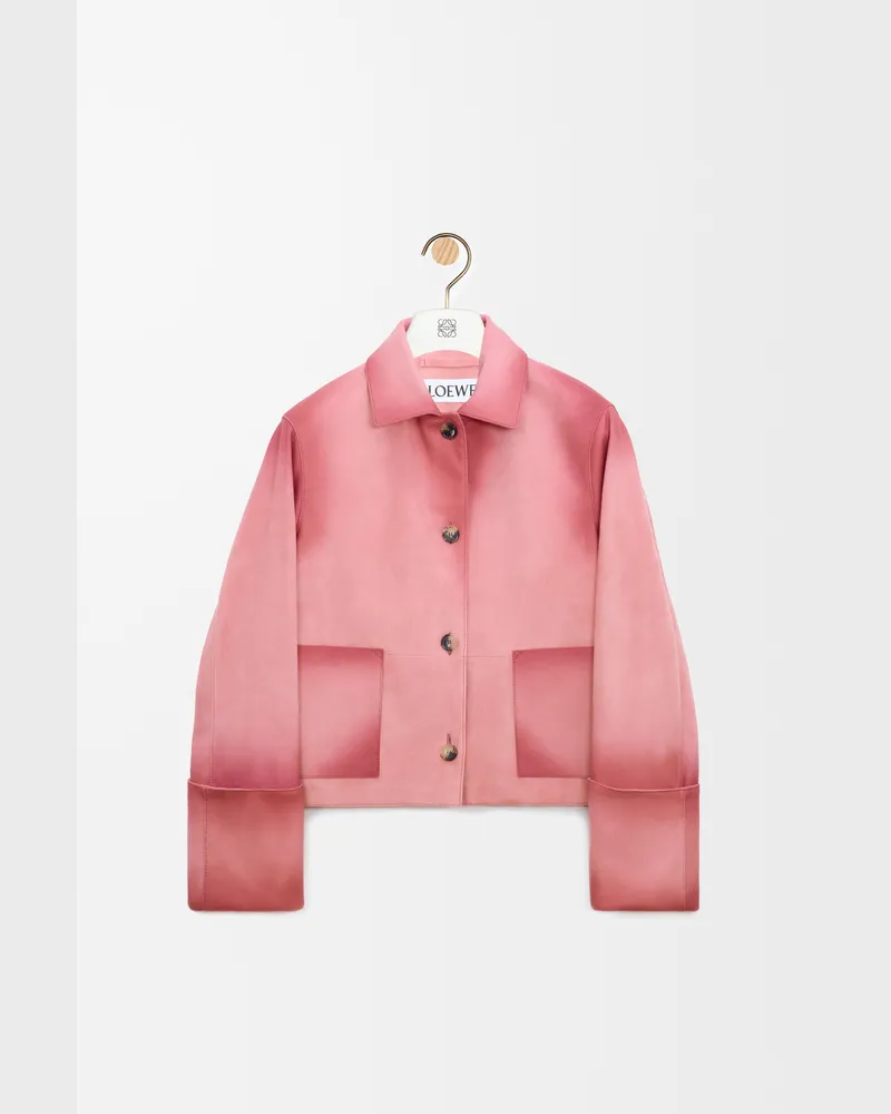 Loewe Turn-up Jacket In Suede Lambskin Size Mujer Pink