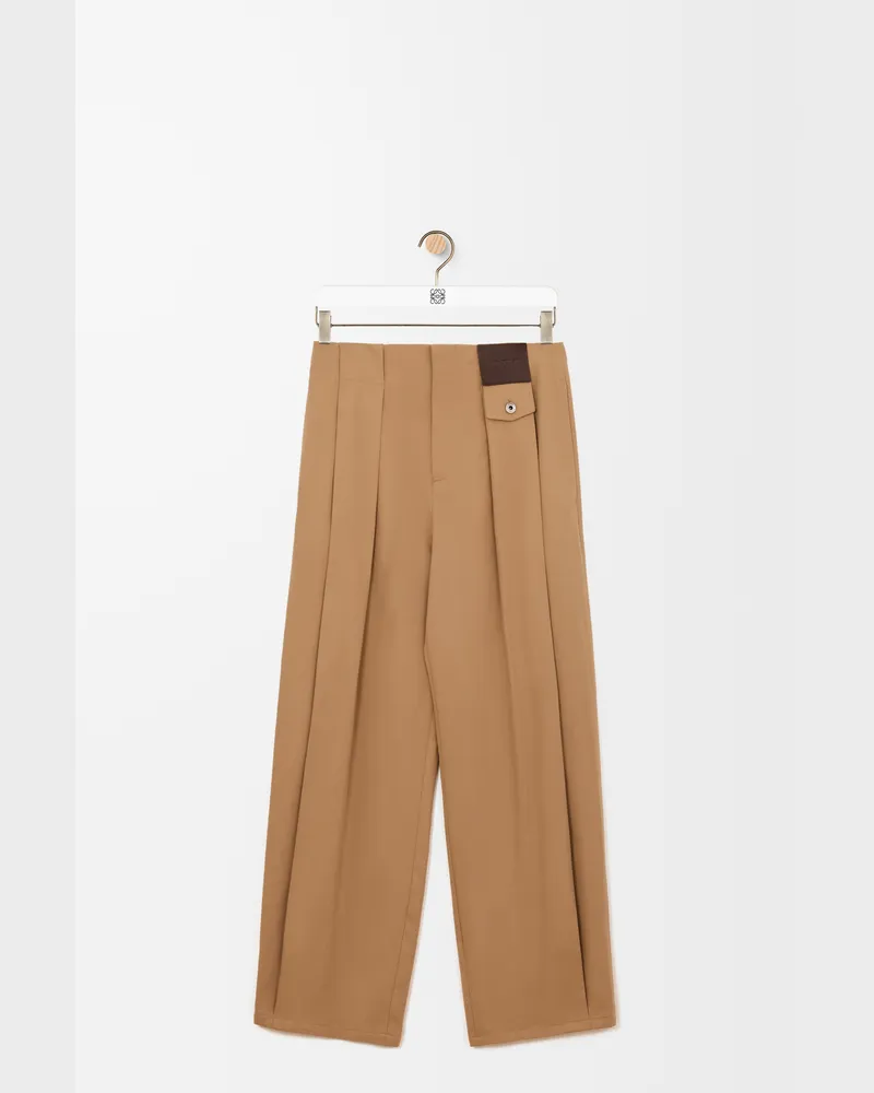 Loewe Trousers In Cotton Size Hombre Almond
