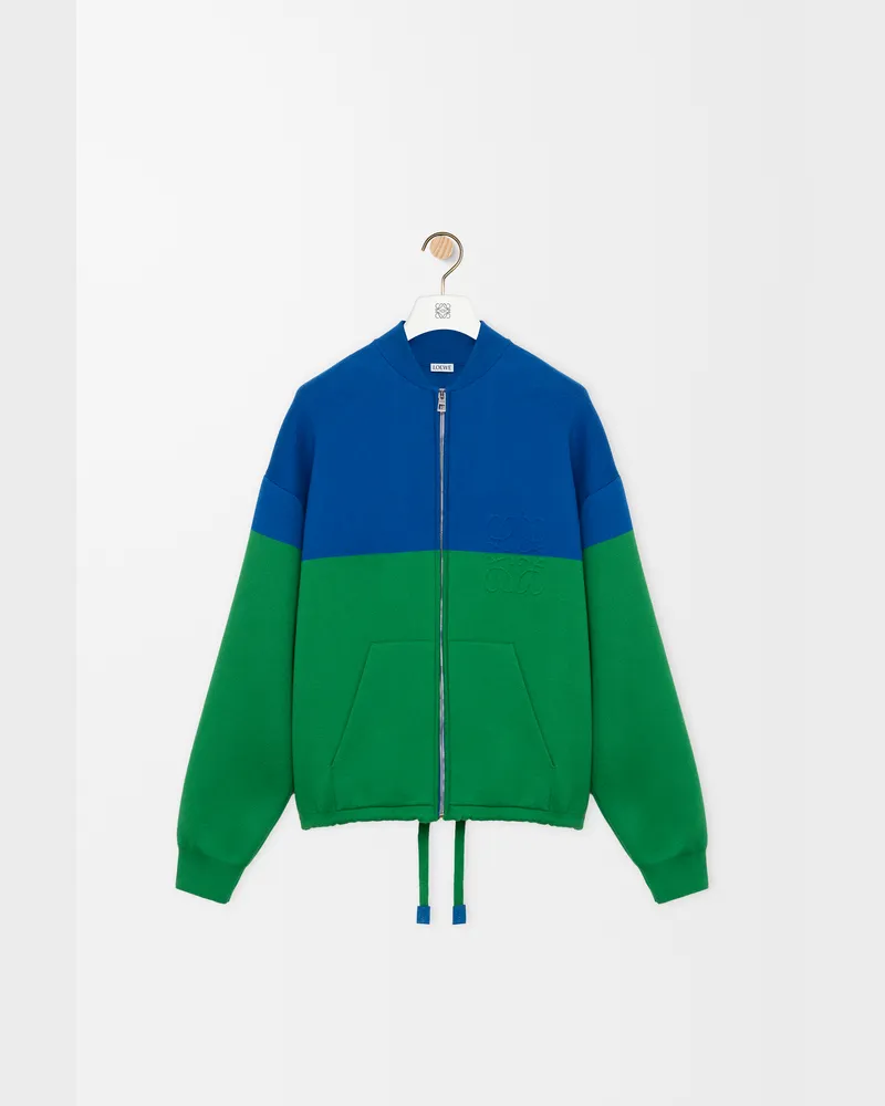 Loewe Zip-up Cardigan In Cotton Size Mujer Blue