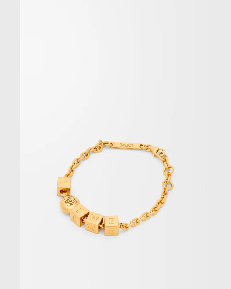 Loewe Pebble Cube Bracelet In Sterling Silver Size Mujer Gold