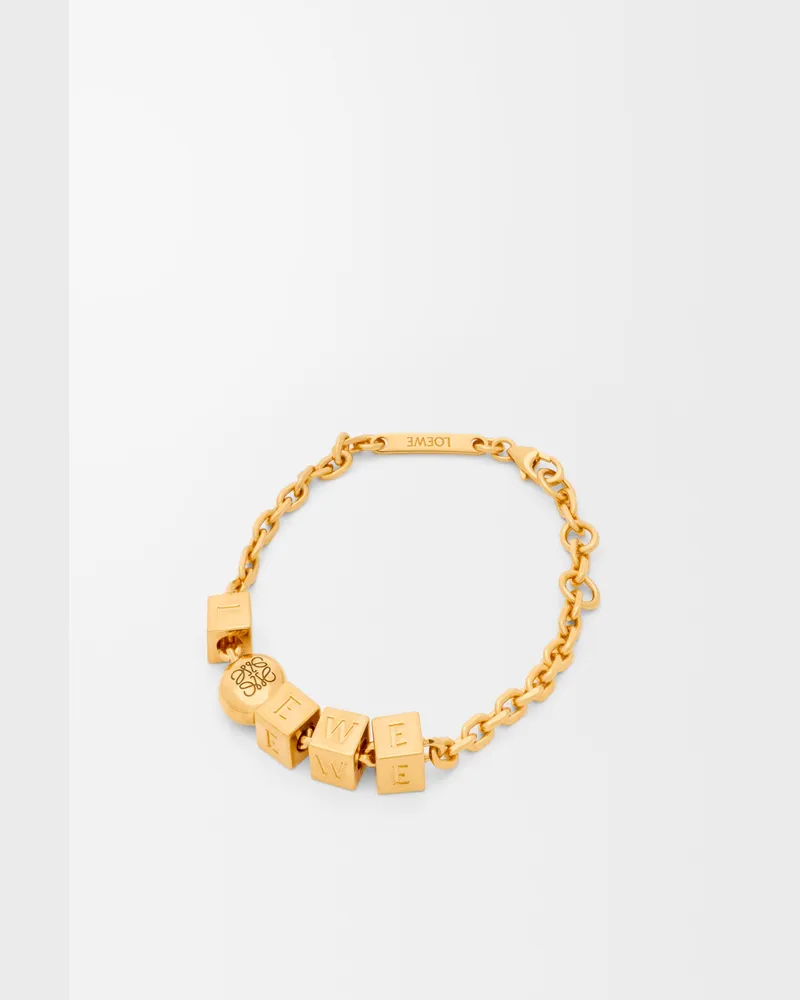Loewe Pebble Cube Bracelet In Sterling Silver Size Mujer Gold
