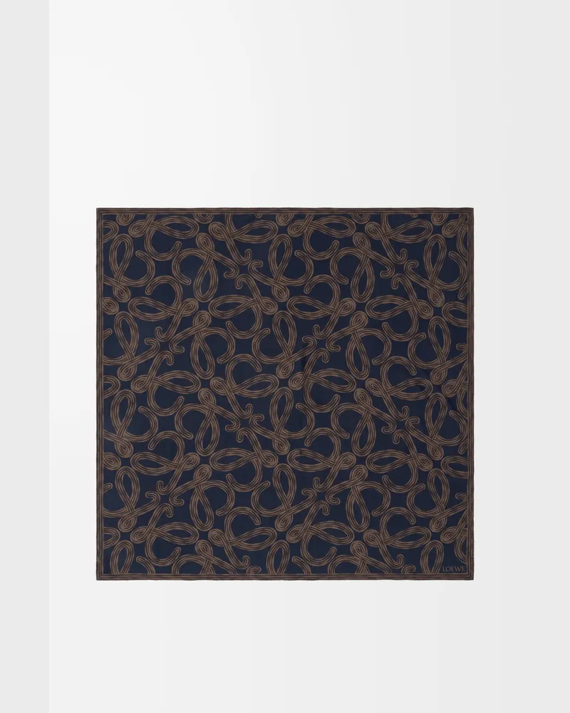 Loewe Scarf In Silk Mujer Navy