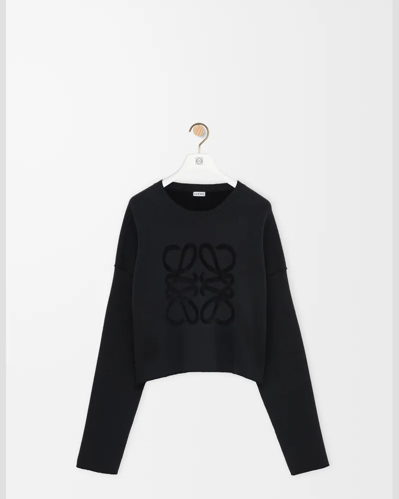 Loewe Anagram Sweater In Wool Blend Size Mujer Black